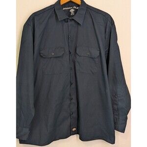 Dickies Shirt Men's 2XL Black Flex Long Sleeve Pockets Grunge Workwear Y2k (834m